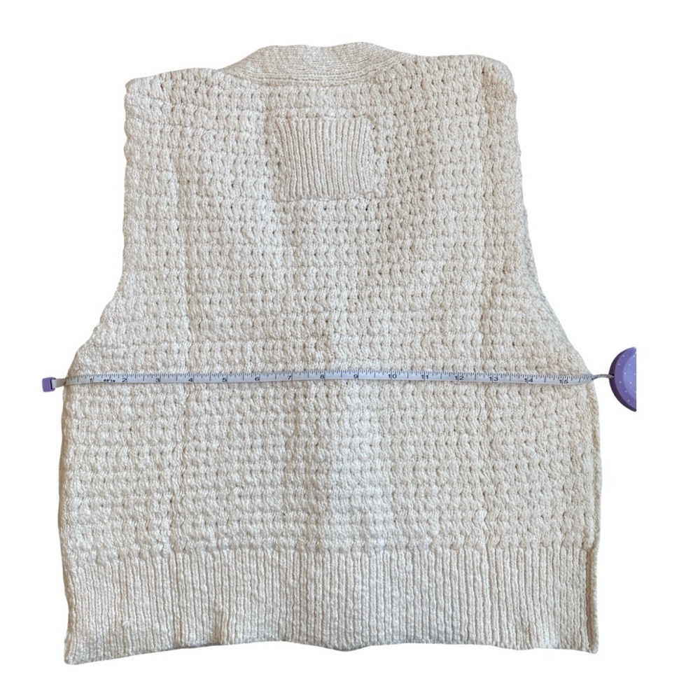 Free People NWT We The Free Ava Cropped Sweater Vest In Sugar Straw Size M - Picture 13 of 17
